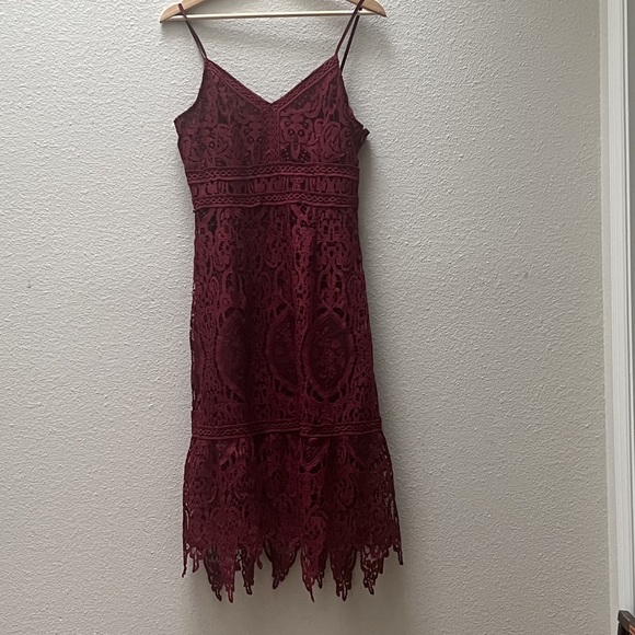 Anthropologie Dresses & Skirts - ❤️Anthropologie - J.O.A. Wine Red Lace Dress - M